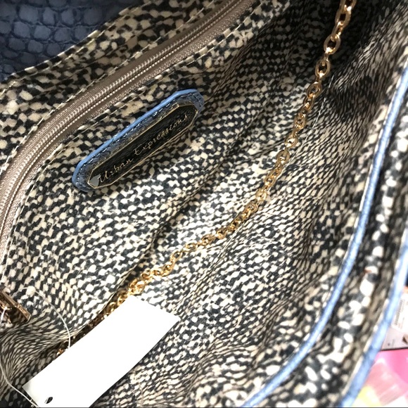 •Rare•Denim Blue Emilia• Vegan Envelope Clutch - Picture 6 of 6